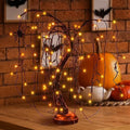 24Inch Halloween Lighted Willow Tree Bonsai Light 80 Orange LED Lights Table Top Lamp Artificial Tree Desk Decor with 4 Spiders Adapter Plug in/Battery Powered for Christmas Nativity Decoration by SPIRITSTARCHRISTMASCENTER