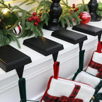 4-Pack Christmas Stocking Holders for Mantel, Weighted Metal Hooks, Black - Image 2