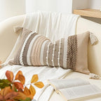 BlissBlush Decorative Lumbar Throw Pillow Cover 12x20 Boho Brown Accent Cushion for Couch Sofa Farmhouse Pillowcase for Bedroom Living Room Home Décor Cover ONLY by BlissBlush