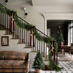 N&T NIETING 9FT Christmas Norfolk Pine Garland, Real Touch Pine Garlands Faux Greenery Garland Winter Christmas Garland for Table Mantle Holiday Indoor Outdoor Xmas Decorations (4 Pcs) - Image 5