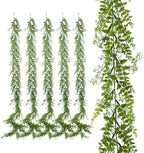 Artificial Greenery Garland 6 Pack, 5.57ft, for Hanging Greenery Decor by Decorateyouridealhomewithease