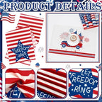 Newtay 13 Pcs 4th of July Table Runner Placemats and Dining Chair Cover Set Patriotic Red White Blue Decoration for 250th Anniversary Memorial Independence Day Kitchen Dining Home Party Decor(Stylish) - Image 3