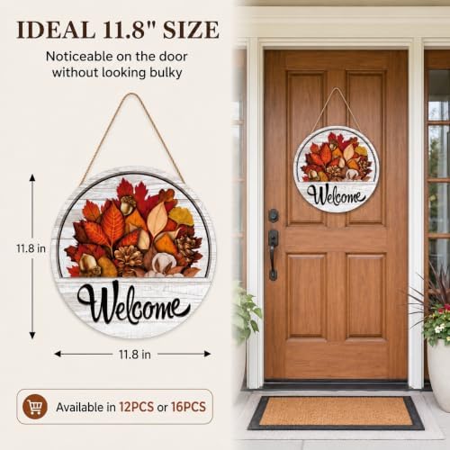 Interchangeable Welcome Sign for Front Door, 11.8In Wooden Door Sign，12 Pcs - Image 4
