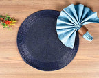 Lightnpro Handmade Beaded Placemats Set of 4 – 13 Inch Round Navy Charger Mats | Handcrafted Artisan Table Accessories, Elegant Decorative Dining Table Décor for Weddings, Holidays & Parties - Image 6
