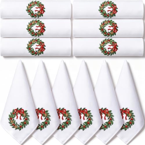 HunnmingRe 12 Pcs Christmas Red and Green Cloth Napkins Set 17x17 Inch by HunnmingRe