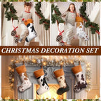 6 Pack Cow Print Christmas Stockings 20 Inch Large Plush Xmas Animal Cuff Stockings Hanging Ornaments Socks for Western Fireplace Mantel Stairway Decorations(Brown Cuff) - Image 3