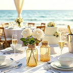 6Pack Mason Jars for Centerpiece Glass Flower Bud Vase Gold Vases - Image 5