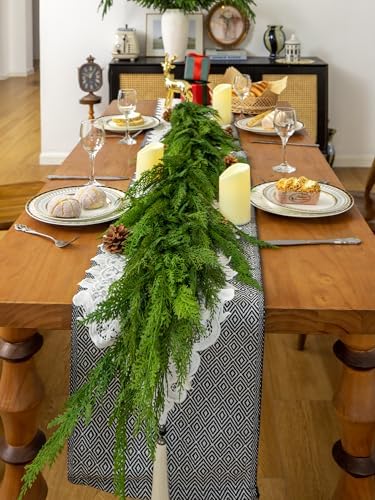 6FT Extra Full Cedar Pine Garland,Real Touch Christmas Garland for Mantle - Image 5