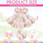 Abbylike 1 Set Easter Bunny Porch Goose Outfit Rabbit Yard Goose Costume Clothes with Bow Headband Fits Large 23'' H Cement for Easter Day Outdoor Patio Garden Lawn Pathway Spring Statue Decor - Image 3
