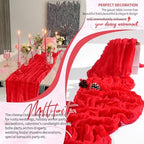 30 Pack Cheesecloth Table Runner 10FT Red Table Runner Boho Gauze Cheese Cloth Table Runners Long Rustic Sheer Table Decorations for Wedding Party Baby Bridal Shower Birthday Holiday Home - Image 6