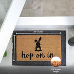 THEODORE MAGNUS Easter Door Mat - Welcome Mat for Front Door with Non-Slip Backing - Durable Doormat - Perfect for Outside Entrance and Entryway Matt - Outdoor/Indoor - hop on in - 17" x 30" - Image 3