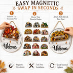 16 Pcs Interchangeable Welcome Sign for Front Door, 12 In Wood Decor - Image 6