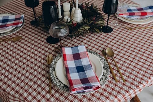 Red White and Blue Cloth Napkins - Reusable Patriotic Cloth Napkins - 100% Cotton 4th of July Napkins, 12-Pack, 20"x20", Patriotic Decor Napkins for Summer BBQs (Red, Blue & White) - Image 4