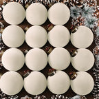 Liliful 15 Pcs Velvet Christmas Balls Bulk Flocked Christmas Tree Ball Ornaments Plastic Xmas Decorative Hanging Ornaments(Creamy White,3.15 Inch) by Liliful