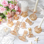 Mumufy 20 Pcs Glass Taper Candle Holders Assorted, Gold - Image 3