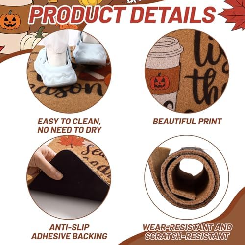 Jenaai Fall Football Front Door Mat 24x36 in Tis The Season Coir Doormat - Image 3