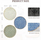 Briful 12" Wall Décor Pack of 3 Metal Blue White Washed Starbursts Radial Plate Wall Art Modern Accent Hanging Wall Decorations For Home Office Bedroom Or Living Room Wall Sculptures - Image 2