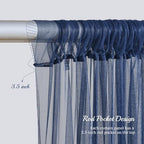 20x10ft Navy Blue Tulle Backdrop Curtain with Lights String for Parites, Sheer Backdrop Curtains for Wedding Baby Shower Birthday Party Photo Shoot Decorations - Image 7