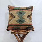 Trade Star 70% Jute 30% Wool Cushion Cover Kilim Rug Pillow Case 18x18 Vintage Boho Home Decor Pillow Case Handwoven Decorative Throw Pillows Shams for Sofa Premium Quality Designer Cushion Case - Image 3