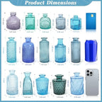 Set of 30 Blue Glass Bud Vases Small Textured Flower Vases - Image 2