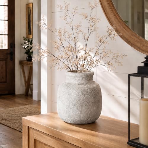 Rustic Ceramic Vase for Home Decor, 6.4 Inch Small Farmhouse Flower Vase - Image 6
