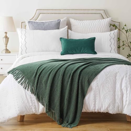 BATTILO HOME Dark Green Throw Blanket for Couch, 60"x80" - Image 5