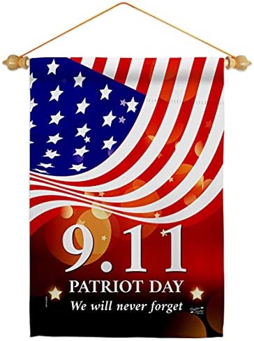 Remember 911 Flag Wood Dowel Set 25th Anniversary Patriot Day Wall Decor 2001-2026 Memorial Gifts Commemorative Memorabilia Home Poster Yard Decorations Garden Remembrance Tribute Tapestry by Unknown