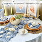 14 Pack Dusty Blue Cheesecloth Table Runner 17x108 Inch Semi Sheer Boho Gauze Cheese Cloth Fabric Table Runners, for Wedding Party Baby Shower Birthday Home Decor Garden Farmhouse - Image 6