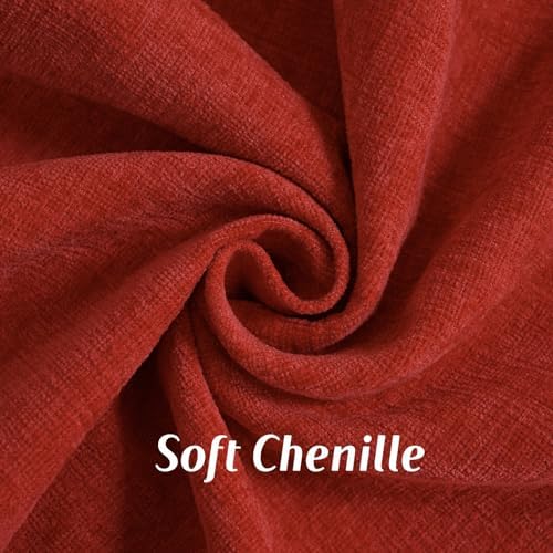 FUTEI Pack of 2 Chenille Throw Pillow Covers 26x26 Inch, Red - Image 2