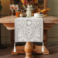 Table Runner Embroidered Boho Lace Dresser Scarf, Gray 14"x75" by ARTBLOSS