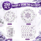 250 Pcs Winter Snowflake Winter Wonderland Party Decoration Supplies - Image 2