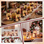 Blushtier 8 Sets Christmas Table Centerpieces Mason Jars Centerpiece Table Toppers Decor with LED Light Candy Canes Pine Cones and Snow Holiday Gifts for Wedding Birthday Party Supplies Home Office - Image 6