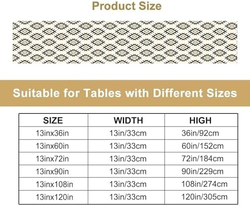 Aztec Tribal Geometric Table Runner Southwestern Style Native Linen Pattern Printed Table Setting Decor for Garden Farmhouse Party Holiday Dinner Home Decoration Everyday 13x120in - Image 4
