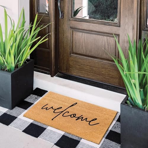 THEODORE MAGNUS Door Mat - Welcome Mat for Front Door with Non-Slip Backing - Durable Coir Doormat - Perfect for Outside Entrance and Entryway Matt - Outdoor/Indoor - Warm Welcome - 17" x 30" - Image 2