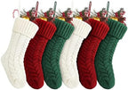 Fesciory 18 Inch Christmas Stockings, 6 Pack Large Cable Knit Xmas Decor by Fesciory