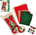 Bucilla, 18" Felt Applique Stocking Making Kit, for DIY Arts and Crafts Projects, Evergreen Holiday Elegance by Bucilla