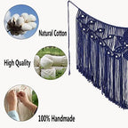 Youngeast Home Decor Leaf Shape Macrame Wall Hanging Woven Tapestry Bedroom Curtain Fringe Garland Banner Living Room Wall Decor Navy 39X31 inches - Image 5