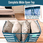 VENO Moving Bags, Wide Open Top, Clear Window, Classic Navy Stripe, 8 Pack - Image 3
