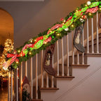 Thiccywoov 6 ft LED Prelit Christmas Pine Garland with Balls for Mantel - Image 5