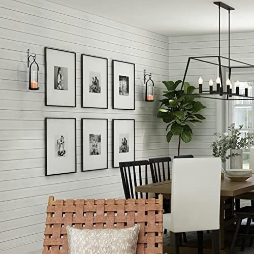 Hanging Wall Sconce Medieval Modern Wall Mounted Hurricane Candle Holder Glass & Metal Farmhouse Handcrafted Wall Art Decorations, Black Set of 2 HT21-0205B2 - Image 6