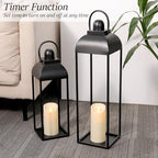 25'' 19'' Lanterns Decorative Outdoor Indoor, Black Metal Outdoor Lanterns - Image 4