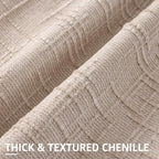 decorUhome Textured Chenille Throw Pillow Covers 24x24 Set of 2 Ivory - Image 2