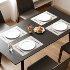 MOSAYT Vinyl Faux Leather Placemats, Set of 12, Light Grey - Image 2