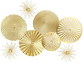 Gold 8 Pcs Wall Decor Round Modern Metal Plate Art by Lingvee