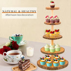 5-Tier Rustic Wooden Cupcake Stand - Large Capacity Display Stand for Woodland Baby Showers, Weddings, Birthdays, Parties, and Farmhouse Decor. - Image 5