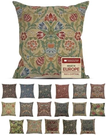 William Morris Single-Stem Tapestry Throw Pillow Cover 16 x 16 in by CCharlotteHomeFurnishings