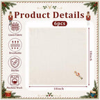 SmoothNovelty 6 Pcs Christmas Nutcracker Cloth Napkins Embroidery Linen - Image 2