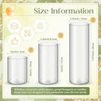Nuogo 90 Pcs Plastic Cylinder Vases Tall Plastic Flower Vases for Centerpieces Hurricane Candle Holder for Home Wedding Office Party Formal Dinners Decorations (4''/6''/8'') - Image 2