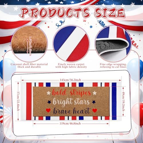 Moucuny 2 Pcs Veterans Day Outdoor Mat, Non-Slip, Long - Image 4