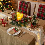 Xinnun 6 Pack Burlap Table Runner with Warm LED Lights,Rustic Lace Wedding Table Decor,Boho Farmhouse Jute Runner for Reception Bridal Shower Party(Romantic,12x70 Inches) - Image 2